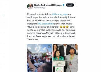 “Pepe Tiburón” no logra increpar a Claudia Sheinbaum