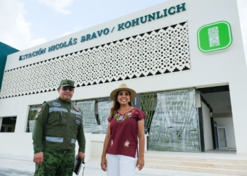Recorre Mara Lezama y SEDENA el progreso de la Estación del Tren Maya Nicolás Bravo/Kohunlich