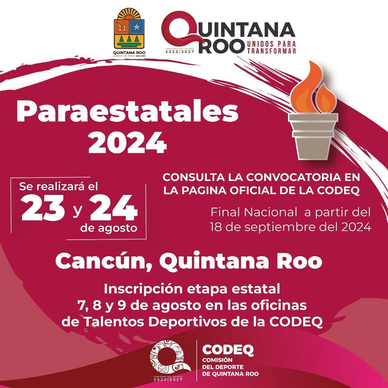 Lanza CODEQ convocatoria para que las y los atletas participen en los Paraestatales 2024