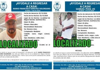 Localizan a dos personas reportadas como desaparecidas en Bacalar