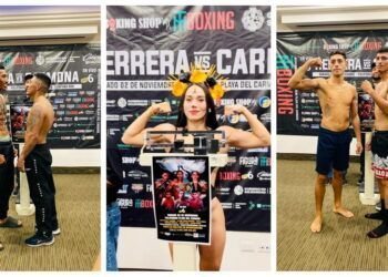 Todo listo para la función de box en el Poliforum de Playa del Carmen