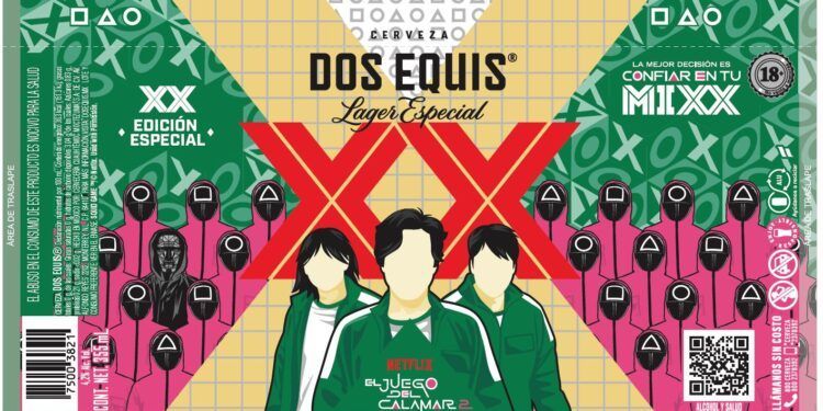 Dos Equis y El Juego del Calamar crean una edición limitada de latas temáticas