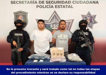 Detienen a dos masculinos con droga y explosivos en Chetumal