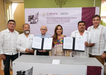 Ichkabal abrirá sus puertas al mundo, INAH y Ejido Bacalar firman histórico convenio para impulsar el turismo y la prosperidad compartida: Mara Lezama