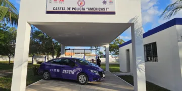 Rescatan caseta policial del parque Américas I en Chetumal