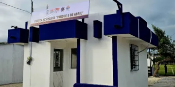 Rescatan caseta policial del Parque 5 de Abril en Chetumal