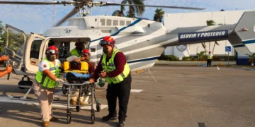 Gobierno de Estefanía Mercado realiza segundo rescate humanitario en menos de un mes con helicóptero de la SSC Playa del Carmen, ahora en Tulum