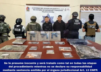 Detienen a dos presuntos generadores de violencia en Tulum con drogas, armas y cartuchos útiles