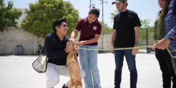 Fernando Muñoz Calero y la 8ª regidora infantil visitan el santuario de mascotas en Playa del Carmen