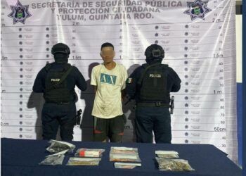 Detenido Presunto Narcomenudista con Drogas y Cartuchos en Tulum