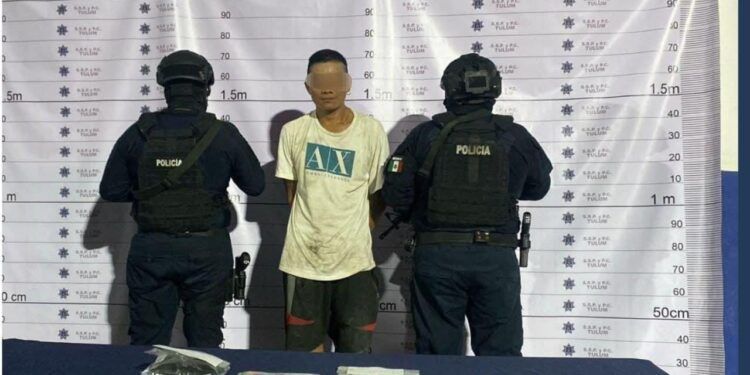 Detenido Presunto Narcomenudista con Drogas y Cartuchos en Tulum