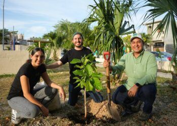 Fernando Muñoz y la Familia Verde Reforestan Playa del Carmen