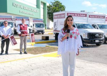Mara Lezama participa con la presidenta Claudia Sheinbaum en el arranque de la Estrategia Nacional de Rutas por la Salud