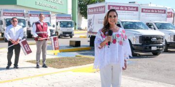 Mara Lezama participa con la presidenta Claudia Sheinbaum en el arranque de la Estrategia Nacional de Rutas por la Salud