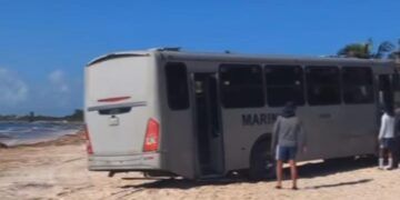 Camión de la Marina queda atascado en playa de Tulum en plena temporada de tortugas
