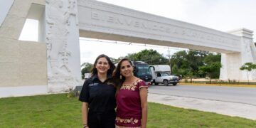 Mara Lezama y Estefanía Mercado inauguran el Arco de Acceso Norte de Playa del Carmen, equipado con alta tecnología en seguridad