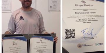 Tulum obtiene por cuarta ocasión la certificación Playa Platino y logra por primera vez la Bandera Blanca NOM 120