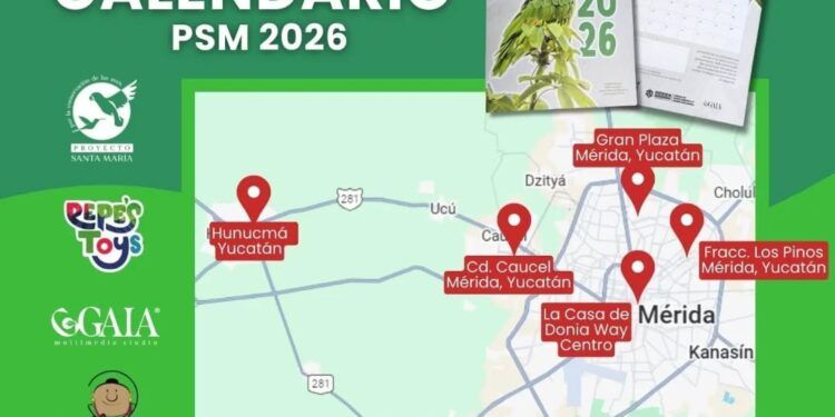 Calendario de Loros 2026 de Proyecto Santa María ya está disponible en Mérida
