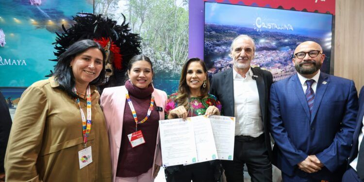 Mara Lezama respalda al gobierno de Playa del Carmen en FITUR, durante la firma de histórico acuerdo con la Riviera Cristallina de Italia