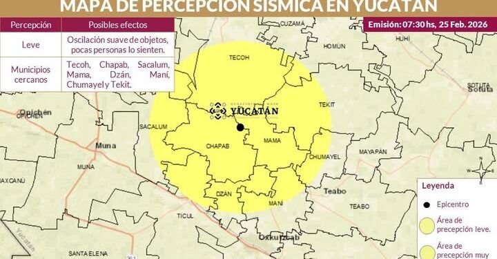 Sismo de magnitud 3.7 se registra cerca de Ticul, Yucatán; sin daños reportados