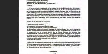 Ayuntamiento de José María Morelos acatará fallo y restituirá a regidor en sesión extraordinaria