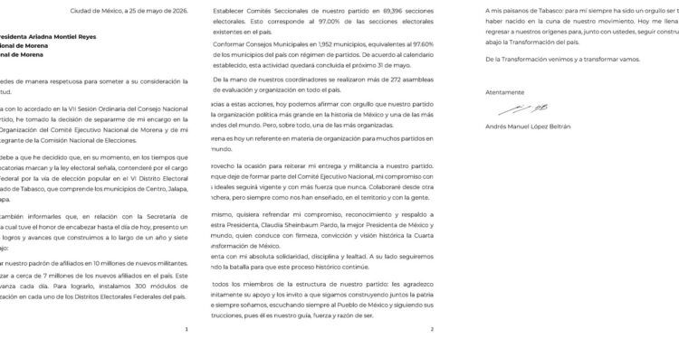 Andrés López Beltrán deja dirigencia de Morena y buscará diputación federal en Tabasco