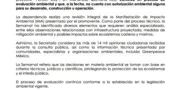 Semarnat mantiene en evaluación proyecto “Perfect Day” en Mahahual; aún sin autorización ambiental