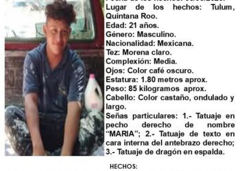 Activan ficha de búsqueda por joven desaparecido en Tulum