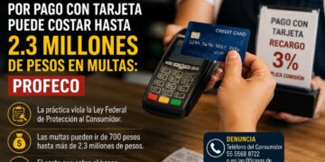 Cobrar comisión por pago con tarjeta puede generar multas de hasta 2.3 millones de pesos: Profeco