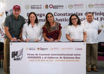 Gobierno de Quintana Roo y FOVISSSTE firman convenio para cancelar hipotecas; beneficiará a más de 27 mil acreditados