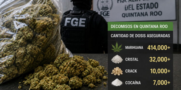 Marihuana domina decomisos y consumo de drogas en Quintana Roo