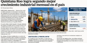 Quintana Roo registra el segundo mayor crecimiento industrial del país impulsado por la construcción