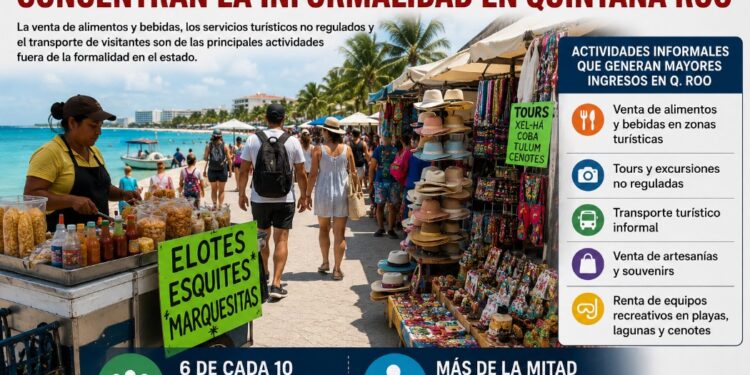 Comercio ambulante y servicios turísticos concentran la informalidad en Quintana Roo