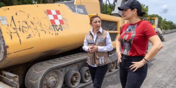 Estefanía Mercado supervisa obras de repavimentación por más de 35 mdp en Playa del Carmen