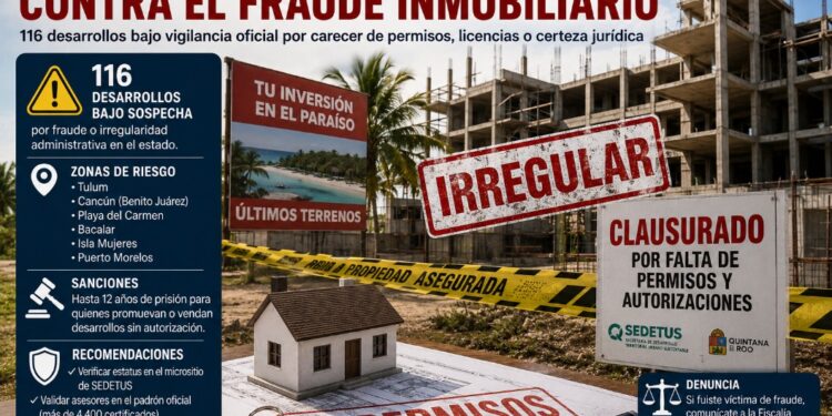 Quintana Roo pone bajo la lupa 116 desarrollos por presuntas irregularidades inmobiliarias