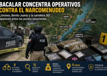 Bacalar concentra operativos contra el narcomenudeo; Limones, Benito Juárez y la carretera 307 aparecen entre los puntos recurrentes