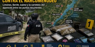 Bacalar concentra operativos contra el narcomenudeo; Limones, Benito Juárez y la carretera 307 aparecen entre los puntos recurrentes