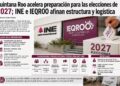 Quintana Roo acelera preparación para las elecciones de 2027; INE e IEQROO afinan estructura y logística