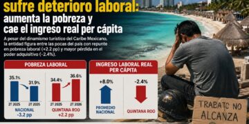Quintana Roo sufre deterioro laboral: aumenta la pobreza y cae el ingreso real per cápita