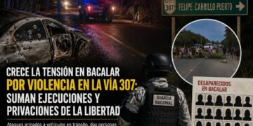 Violencia en la carretera 307 eleva la tensión en Bacalar; ejecuciones y desapariciones generan preocupación